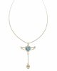 @1534 Złoty łańcuszek Austrian Crystal 40+5 naszyjnik pozłacany 14K Xuping serce skrzydła